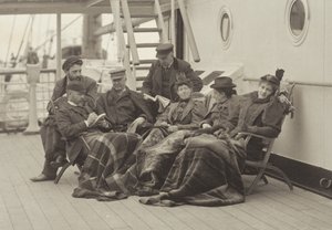 Sime Herrmann, hr. og fru Mann, dr. Brown, hr. McGibbon, frøken Linthicum og Emmy – om bord på Bourgogne den 5.–14. maj 1896 af Alfred Stieglitz