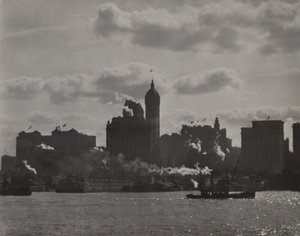 Singer-bygningen set fra Hudson-floden af Alfred Stieglitz