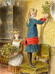 Pynte til jul, værtshus. 1854. af Alfred W Cooper