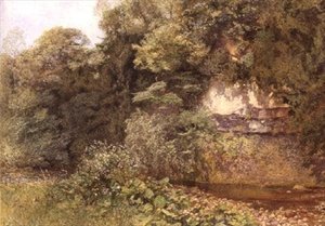 En stille pool under sten af Alfred William Hunt