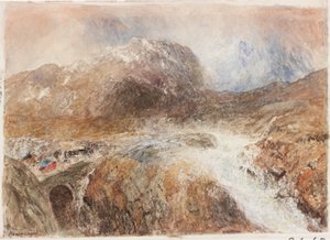 Nant Frangon (blyant og akvarel på papir (klisteret på bord)) af Alfred William Hunt