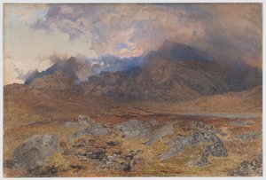 Snowdon efter en haglbyge i april [eller Snowdon gennem opklarende skyer] af Alfred William Hunt