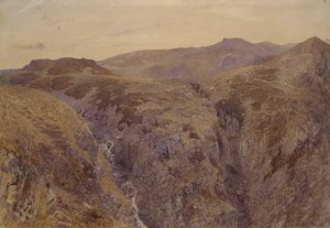 Welsh Landscape, 1858 (akvarel på papir) af Alfred William Hunt