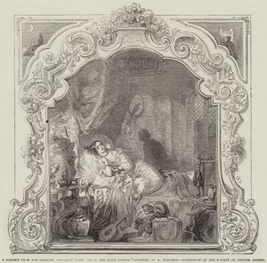 Et emne fra Sleeping Palace, Fairy Princes tilgang, udstilling fra Society of British Artists