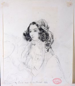George Sand (1804-76) Iført et tørklæde, 1833