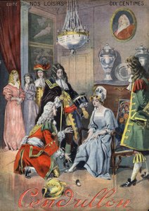 Askepot, folkeeventyr. Illustration af Vaccari og Carrey i "" Les beaux tales"" samling "" Nos loisirs""" omkring 1910. Privat samling.