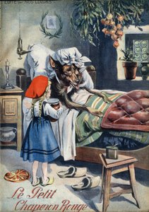 Lille Rødhætte. Folkefortælling. Illustration af Vaccari og Carrey i "" Les beaux tales"" samling "" Nos loisirs""" omkring 1910. Privat samling.