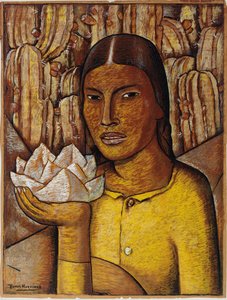 Reina Xochitl (gouache på avispapir)