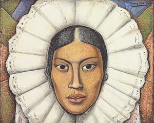 Tehuana, c.1930 (gouache og farveblyant på papir) af Alfredo Ramos Martinez