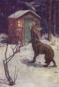 Den bugt af en ulv (farve litho)