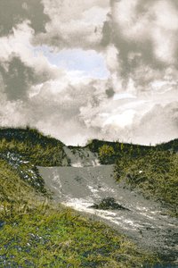 Beach Path, 2018 (håndmalet fotografi)