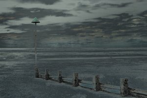 Beach Walk, Leigh-on-Sea, 2018 (håndmalet fotografi)