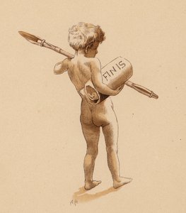 Finis (farvelitografi) af Alice Havers