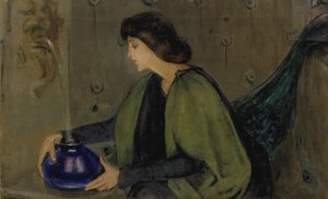 Kvinde og påfugl, ca. 1900. af Alice Pike Barney