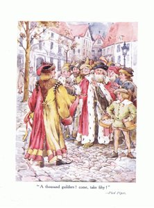 Tusind gylden! Kom og tag fifty!, illustration fra Poems for the Young: Robert Browning, ca. 1920 af Alice Ross