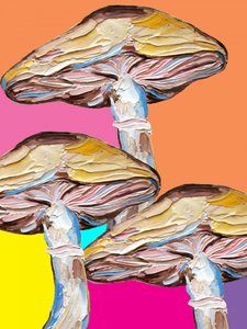 Psykedelisk svampe-popkunst af Alice Straker