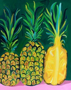 Farvestrålende tropiske ananas af Alice Straker