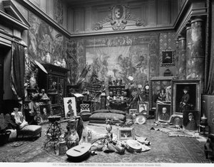 Studie af den florentinske maler Eduardo Gelli, i Via Marsilio Ficino 10, Frorence (s/h foto) af Fratelli Alinari