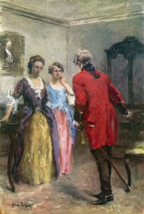 "Jeg kom for min handske og for andre ting," sagde han (farve litho) af Allan (after) Stewart