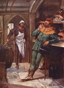 Robin Hood and his Merry Men: Little John in the buttery (farve litho)