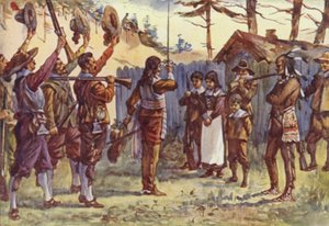 "Fortet har været i gode hænder" (farve litho) af Allan (after) Stewart