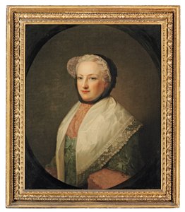Portræt af Anne Drelincourt, Lady Primrose (ca. 1709-1775) (olie på lærred) af Allan (follower of) Ramsay