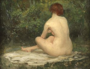 Siddende nøgen