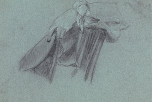 Studie af en hånd der holder en hat af Allan Ramsay