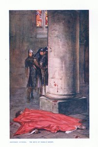 Canterbury Cathedral: The death of Thomas A Beckett, illustration fra Children