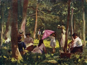 Paris: A Corner in the Bois (farve litho) af Allan Stewart