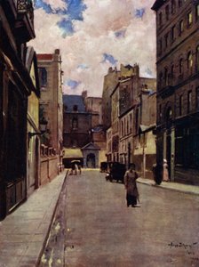 Paris: En gade i det gamle Paris, St. Germain (farve litho) af Allan Stewart