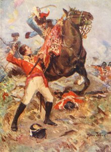 Saving the Colours at Albuera (farvelitografi) af Allan Stewart