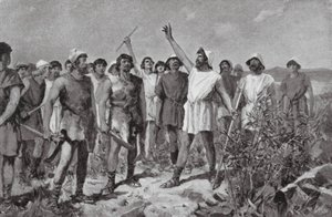 Heloternes oprør i Sparta, f.Kr. 464 (litografi) af Allan Stewart