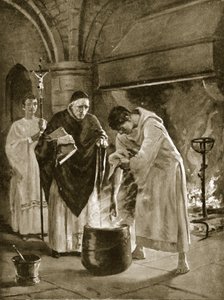 Trial by the Ordeal of Boiling Water, illustration fra 