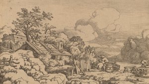 Tømrerhytte, formentlig ca. 16451656. af Allart van Everdingen