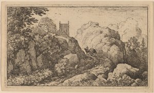 Vogn i et smalt pas, sandsynligvis ca. 16451656. af Allart van Everdingen