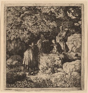 Fire figurer under et træ af Allart van Everdingen