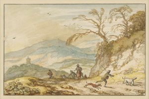 Bjerglandskab af Allart van Everdingen