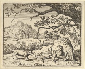 Renard modtager et nyt citat fra grævlingen, 1650-75. af Allart van Everdingen