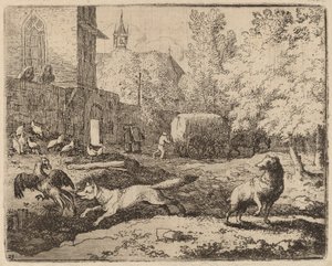 Reynard forsøger at stjæle en hane af Allart van Everdingen