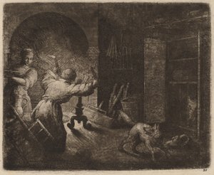 Reynard stjæler en kapon fra præsten, sandsynligvis ca. 16451656. af Allart van Everdingen