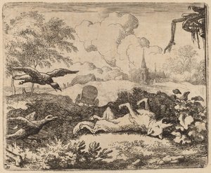 Reynard og kragerne, sandsynligvis ca. 16451656. af Allart van Everdingen