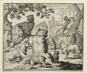 Reynard the Fox: Lion Orders Søg efter Reynard af Allart van Everdingen
