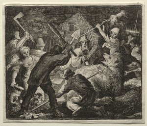 Reynard the Fox: Peasants Attack the Bear af Allart van Everdingen