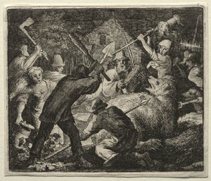 Reynard the Fox: Peasants Attack the Bear. af Allart van Everdingen