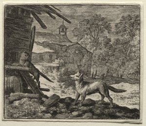Reynard ræven: Reynard bedrager katten af Allart van Everdingen