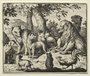 Reynard the Fox: Reynard frikender sig selv. af Allart van Everdingen