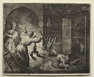 Reynard the Fox: Reynard stjæler en kapon. af Allart van Everdingen