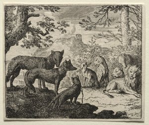 Reynard the Fox: The Relatives of Reynard Leave Court. af Allart van Everdingen