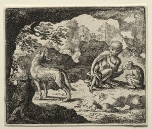 Reynard the Fox: The Wolf in the Monkeys Den. af Allart van Everdingen
